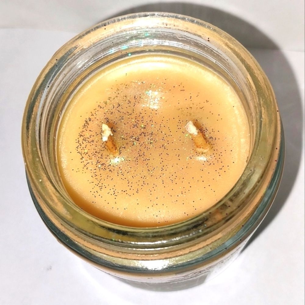 Hand crafted limited edition "Golden souffle" dessert candle 4 oz